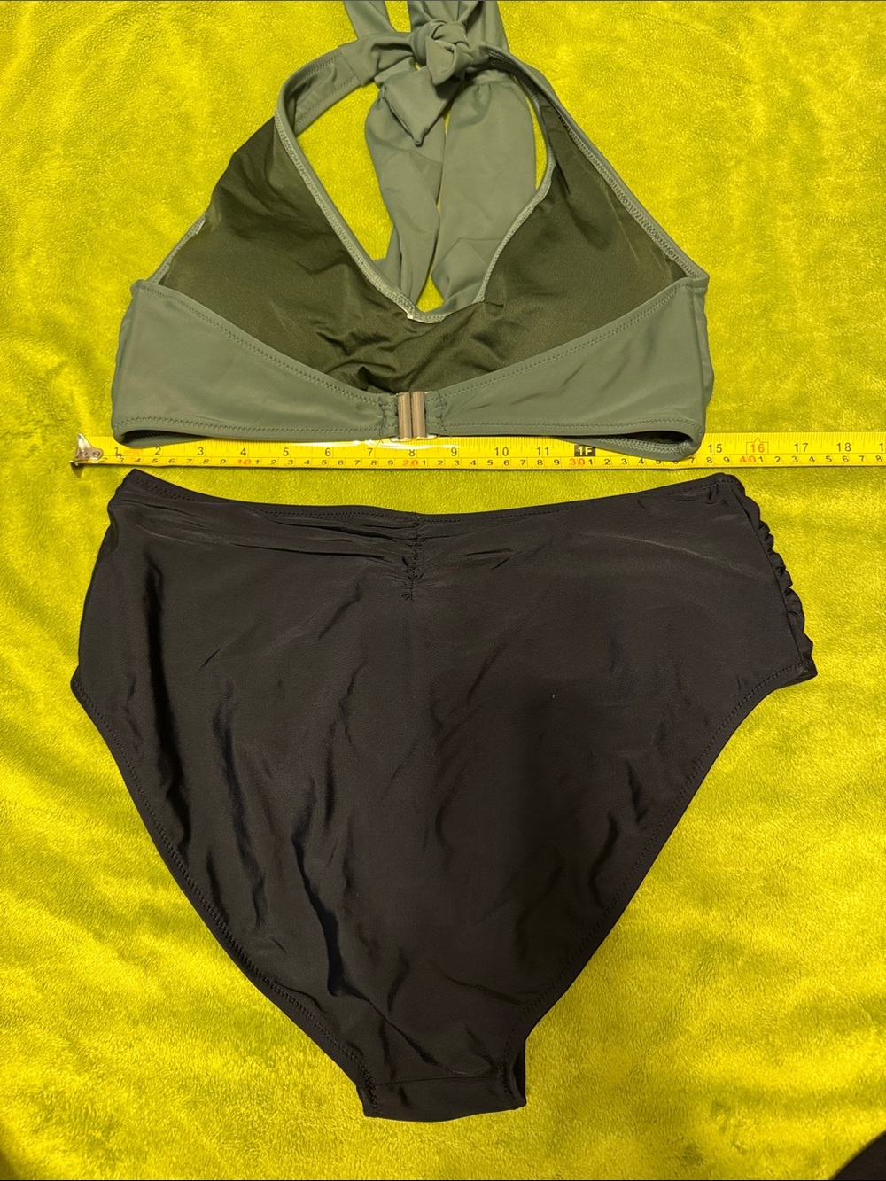 Blooming Jelly Women’s Black & Olive Two-Piece Swim Set One Piece Black Sz L - Picture 9 of 12